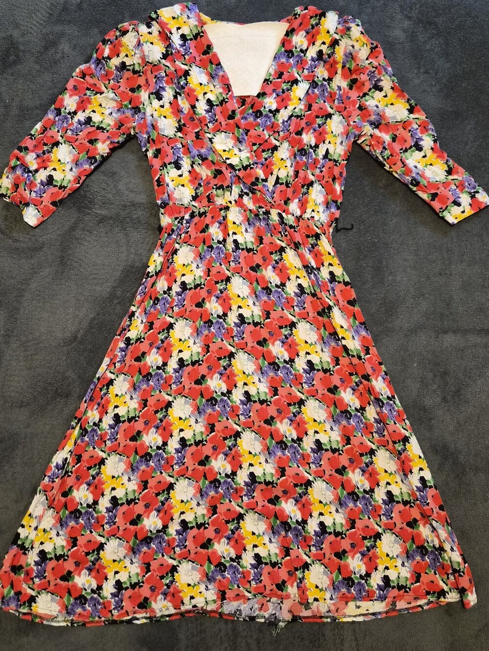 Honey Fashions Floral V-Neck Midi Dress